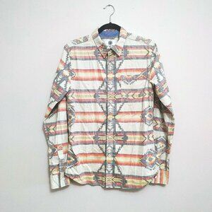 On The Byas  Reverse Southwestern Navajo Button Up Shirt Size Small Cotton